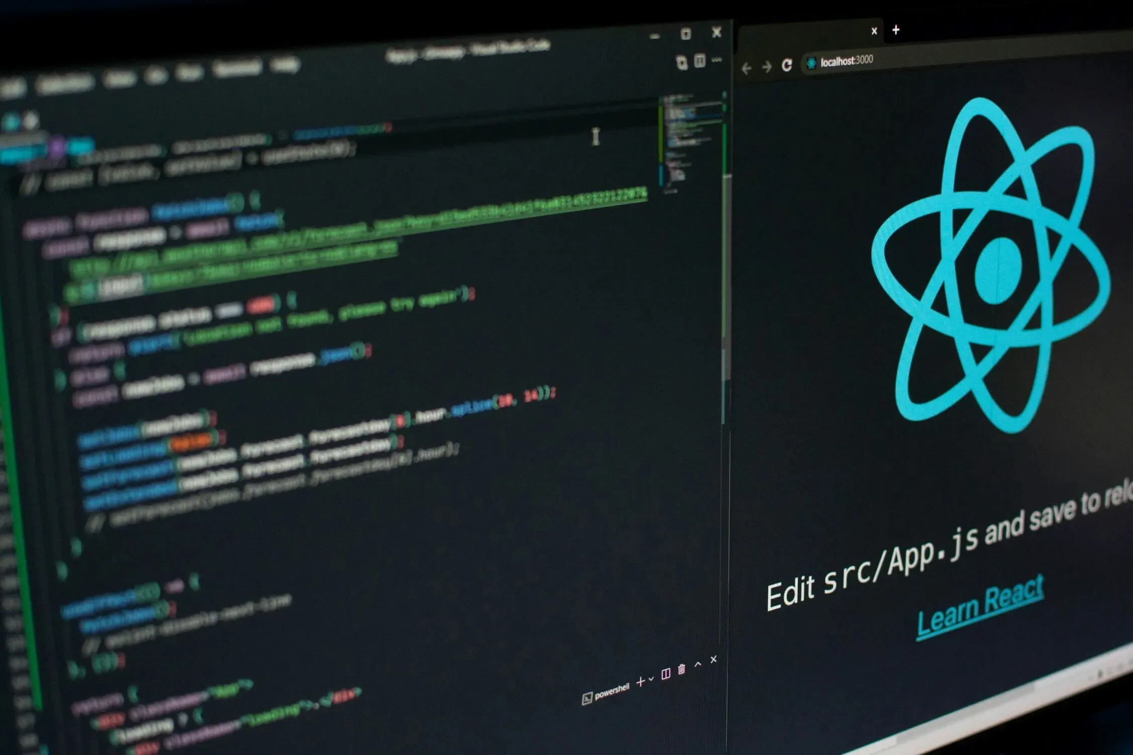 React application code screenshot