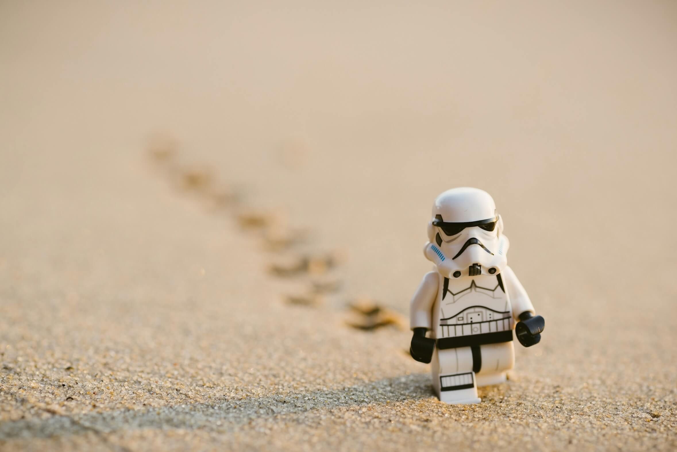 Storm trooper crossing the sand